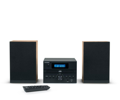 Mikro i mini wieża Thomson Mini COSY Bluetooth Bass Boost CD Radio FM 50W Czarna